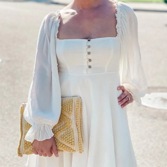 Lulus Make the Call White Button-Up Long Sleeve Mini Dress - Picture 2 of 3